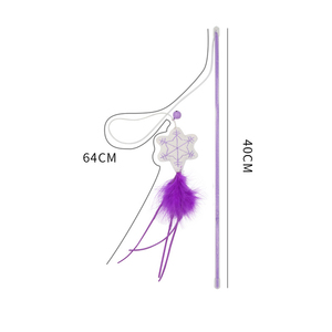 Jouet interactif créatif en gros pour chat : bâtonnet attrayant en plastique avec plumes et clochette pour animaux de compagnie, jouet de stimulation et d'agitation - Product Image 2