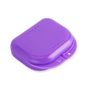 Purple PE Dental <b>Retainer</b> Storage Box Orthodontic Protector <b>Case</b> Custom Logo Disposable Hospital Use - Product Image 1