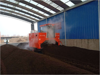 Machine à retourner le compost de type chenillé, alimentée au diesel, 66 kW, pour la fermentation anaérobie des déchets organiques, certifiée CE, pour la production d'engrais organique de haute qualité