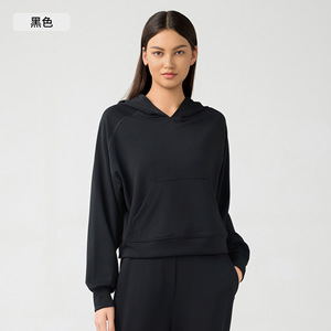 Mới Đến Mùa Đông Thể Thao Phụ Nữ Kéo Hơn Hoodies Với Túi Lớn Tùy Chỉnh Cộng Với Kích Thước Trống Gân Cuff Thời Trang Phố Áo - Product Image 5