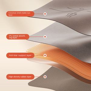 Tapis de yoga givré à la noix de coco, caoutchouc PU, antidérapant, professionnel, pour la maison, tapis de fitness pour femmes, absorption des chocs, silencieux, 5 mm - Product Image 3