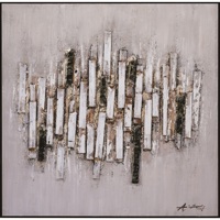 Nouvelle peinture murale abstraite de haute qualité, faite à la main, écologique, sur toile, avec des rayures en pierre de jade naturelle