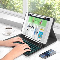 Venta Directa de Fábrica, Mini Teclado Inalámbrico Ultrafino con Retroiluminación RGB de 7 Colores, Retroiluminación Ajustable, Batería Recargable Integrada