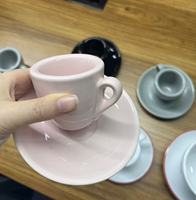 Tazas de Espresso Latte Italianas Rosadas y Lindas, de Cerámica, 80 ml, Mini, de Porcelana, Ecológicas, Libres de BPA, Precios de Fábrica al por Mayor