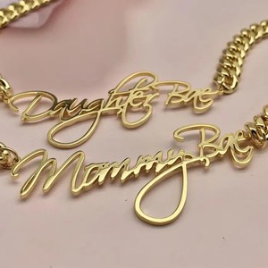 Collar de cadenas cubanas de 8MM de espesor, colgante de HipHop de acero inoxidable con nombre personalizado para fiestas con Material de cobre - Product Image 3