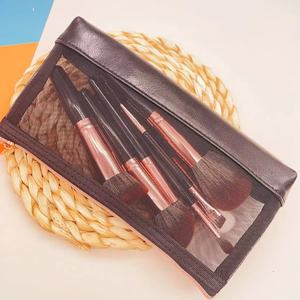 Ensemble de 8 pinceaux de maquillage à manche court, synthétiques, pour fond de teint, estompage, blush, fard à paupières, kit de pinceaux de beauté portable - Product Image 5