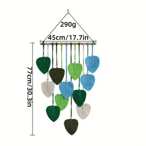 Nordic Bohemian Handmade <b>Leaf</b> Tassel <b>Wall</b> Tapestry Home Room Background Hanging <b>Decoration</b> - Product Image 6