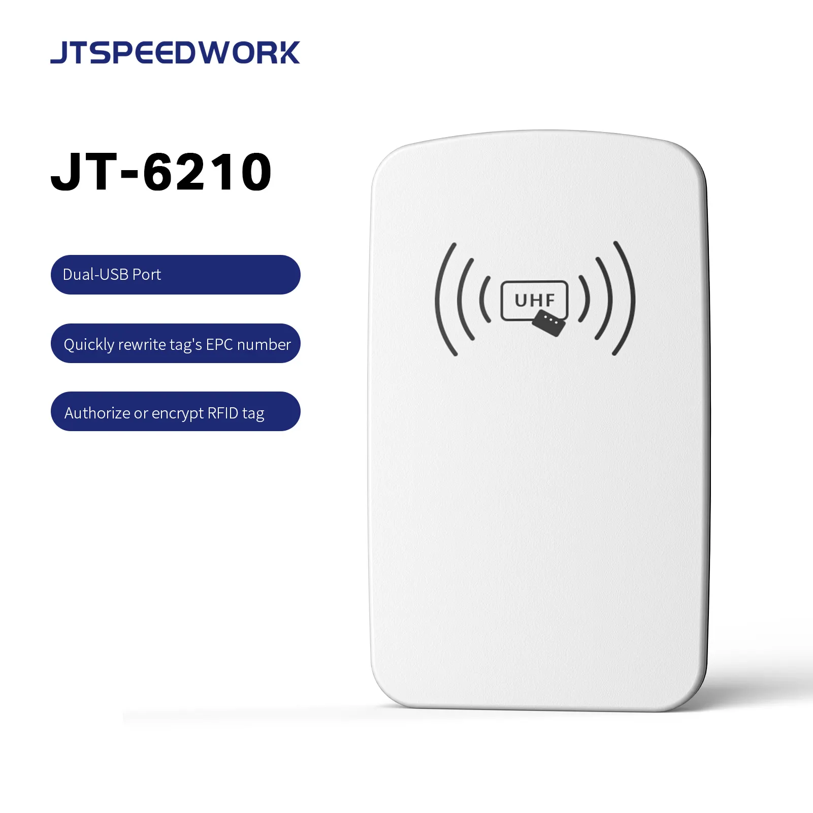 JT-6210 Double USB Desktop UHF pembaca RFID JT6210 dengan Demo khusus