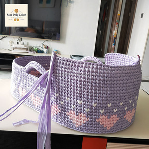 Mejor venta hecho <span class=keywords><strong>a</strong></span> <span class=keywords><strong>mano</strong></span> Crochet recién nacido cuna bebé cambio de pañales cesta estrella Poly Color mejor solución de almacenamiento para recién nacidos - Product Image 4