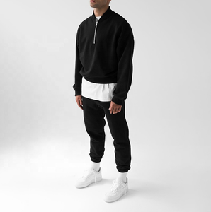 Hombres Eco Friendly Invierno Cálido Crop Cuello redondo Media <span class=keywords><strong>cremallera</strong></span> Cuarto Zip Collar <span class=keywords><strong>Sudadera</strong></span> Unisex <span class=keywords><strong>sin</strong></span> <span class=keywords><strong>capucha</strong></span> - Product Image 3