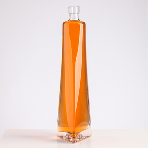 Giảm Giá Mạnh Chai Thủy Tinh Vodka Whisky Trong Suốt Rượu Spirit Rỗng 750Ml Hình Tam Giác Có Nắp Đề Can Nhãn Khắc Theo Yêu Cầu - Product Image 1