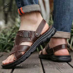 Herren hochwertige Riemen Herren Leder lässig atmungsaktiv Wandersandalen Sommer Mode offener Zeh Sport Bankenschuhe Sandalen - Product Image 5