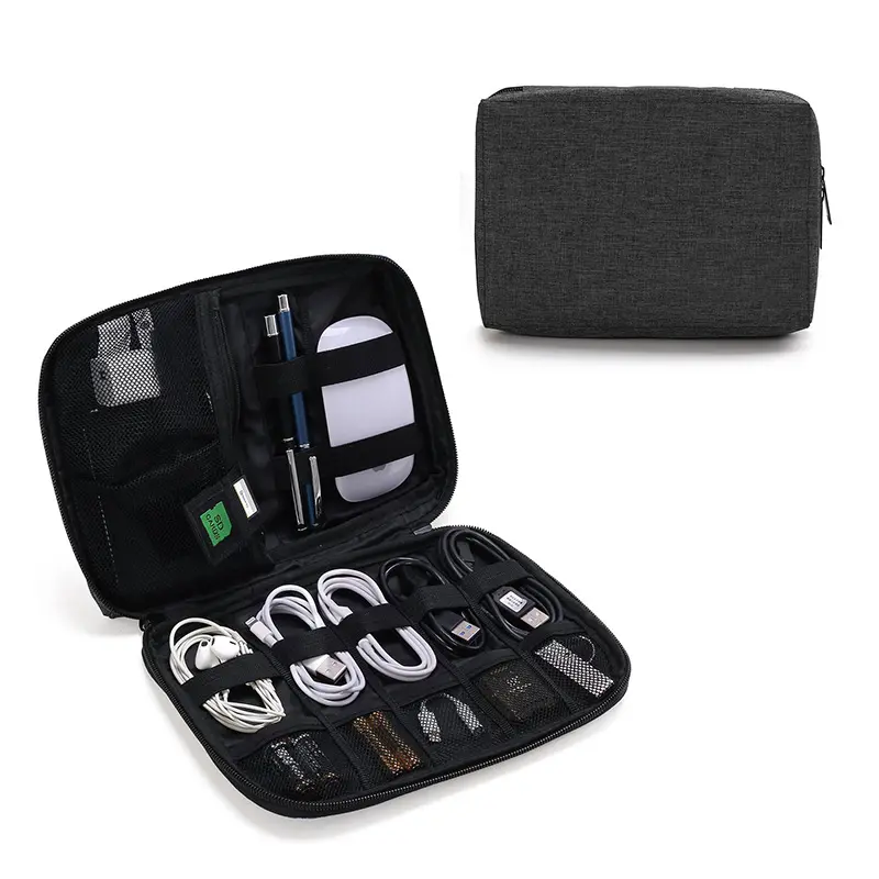 factory electronic cable accessories bag organiser travel cable organizer pouch package travel polyester travel cable file bag