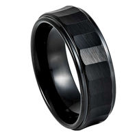 Simplement Hommes 8mm Noir Rose Plaqué Or Carbure De Tungstène De Base Bijoux Personnalisé Hommes Anneaux Anneaux De Mariage Anneaux De Mode