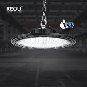 KEOU 100W 150W 200W 알루미늄 IP65 UFO 야외 창고를위한 하이 베이 빛 주도