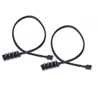Câble d'alimentation pour ventilateur de boîtier PC, 1 femelle 4 mâles, prise 4 broches, concentrateur de ventilateurs 4 ports, multi-voies PWM, noir