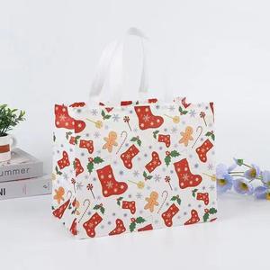 Wholesale Non-Woven Christmas <b>Bags</b> - Eco-Reusable Xmas <b>Gift</b>/Shopping <b>Bags</b> Santa/Snowflake Prints - Product Image 4