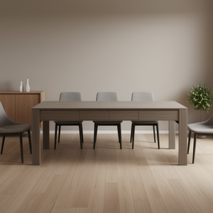 Table à manger extensible moderne en bois rectangulaire avec rangement, meubles pour la maison - Product Image 2