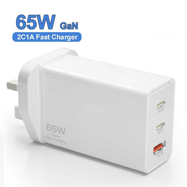 HNT 65W GaN Fast Charger UK PPS+PD+QC USB TYPE C Plug 2C1A Rapide Chargeur Charger for Laptop Mobile Phone Wall Charger