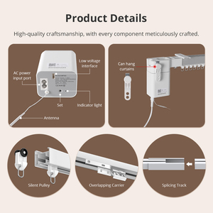 Zemismart Kit de Cortina Motorizada con Tecnología Matter Thread, Motor Deslizante para Cortinas Inteligentes, Compatible con HomeKit, Alexa y <span class=keywords><strong>Google</strong></span> Home - Product Image 3