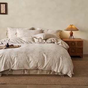 Ensemble de literie de luxe 100% coton, taille king, linge de lit, motif jacquard, housse de couette pour la maison - Product Image 1