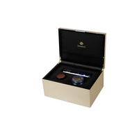 Boîte cadeau en MDF laqué noir sur mesure de qualité supérieure, couvercle magnétique avec boucle argentée, emballage en bois pour bijoux, montres, parfums, cosmétiques
