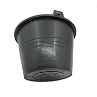 Seau de chantier en plastique moins cher, baril en plastique recyclé, seau à eau noir en PE de 3,7 gallons
