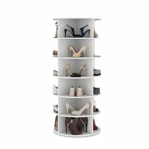 360度鞋柜旋转木制走廊鞋展示柜架木制鞋架储物入口家居家具