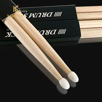 High Quality KIRSTEN Customization OEM Nylon Tip Classic Natural Hickory Drumsticks Sizes 5A/7A/2B/5B for Drummer and Beginners