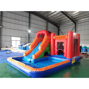Tobogán Acuático Inflable Comercial <span class=keywords><strong>con</strong></span> <span class=keywords><strong>Casa</strong></span> de Brinco y <span class=keywords><strong>Piscina</strong></span>, Combo Húmedo/Seco Rojo y Azul, Castillo Hinchable <span class=keywords><strong>para</strong></span> Niños - Product Image 2