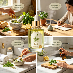 <span class=keywords><strong>Huile</strong></span> <span class=keywords><strong>Essentielle</strong></span> de Basilic Bio de Qualité Thérapeutique <span class=keywords><strong>Ocimum</strong></span> <span class=keywords><strong>Basilicum</strong></span> pour la Relaxation, Diffuseur, Parfum d'Ambiance, OEM ODM en Gros - Product Image 3