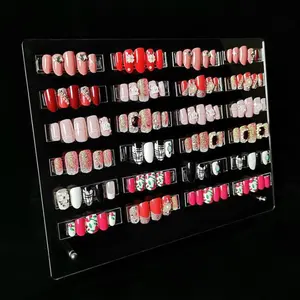 Scatola di forniture per Display in edizione quadrata trasparente per pezzi di chiodi, pezzi per unghie da tavolo cartella colori espositore per Nail Art