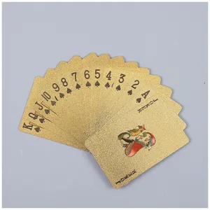 Plastic Poker Foil Figure Back Printed Card Dollar Poker Playing Card Gold 2023 Factory New Luxury Customized 3 Sets Normal LKK