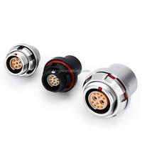 Conectores EX-PRO IP68 Impermeables de 4 Pines Macho/Hembra Tipo F, Compatibles con F-Typ S102A de 2-9 Pines, Carcasa de Latón Cromado -45C