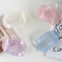 Nouvelle pince à cheveux plate ovale en forme d'arc en acétate coloré, 9,3 cm, barrette, accessoires de cheveux personnalisés pour femmes