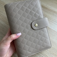 Protège-cahier en cuir végétalien A5, organiseur personnalisé de luxe, classeur à 6 anneaux dorés, classeur A6 rose, portefeuille Pebble