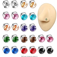 12 pièces/ensemble cristal magnétique goujon boucle d'oreille aimant nez lèvre goujon pour unisexe Non Piercing Tragus aimant nez goujon