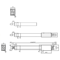 Actionneur linéaire micro-mini 12V 24V 100mm à tige droite pour usage industriel