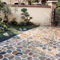 Dalles de pavé en quartzite naturel rouillé, pierres de parement en ardoise pour allées extérieures, chemins de jardin et patios