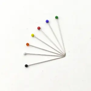 Nähspäne für Stoff geradlinige Pins mit farbigen Ball-Glasköpfen Quilting-Pins für Baumstälterin Schmuck DIY-Dekoration