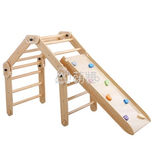 Moetry-Marco de escalada Montessori de madera plegable, escalador triangular Pik ler con rampa, cuidado de la Día, juegos de gimnasio en interiores - Product Image 1