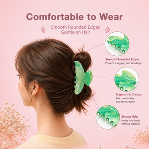 Lightweight Design Crystal Clear Acrylic Hair <b>Clip</b> with Strong <b>Spring</b> Grip Hair Claw for Smooth Everyday Hair Styling - Product Image 5