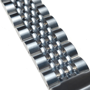 <span class=keywords><strong>Bracelet</strong></span> de <span class=keywords><strong>montre</strong></span> en acier inoxydable massif avec fermoir déployant, extrémité incurvée réglable, vis brossée, 20 mm 22 mm - Product Image 2