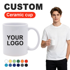 Tasses à café en céramique blanches de 12 oz de haute qualité pour sublimation, personnalisables et colorées, pour impression, <span class=keywords><strong>prix</strong></span> d'usine - Product Image 1