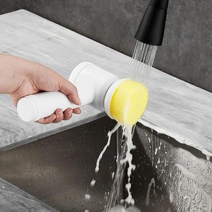 Brosse de nettoyage électrique sans fil 5-en-1, alimentée par USB, outil portatif pour baignoire et vaisselle de cuisine - Product Image 3