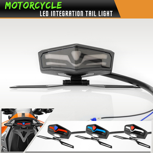 Luz trasera LED universal, lámpara de marcha integrada, luz de freno y señal de giro con soporte para matrícula, repuesto para Honda, Yama - Product Image 2