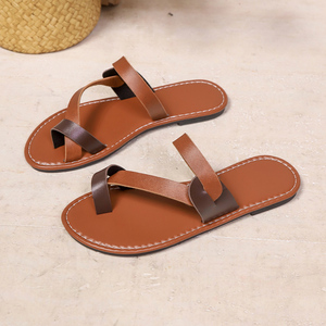 Sandali Casual Estivi da <span class=keywords><strong>Donna</strong></span> Personalizzati OEM Private Label 2026 Nuovi Antiscivolo con Anello per Dito, Cinturino Incrociato, Color Block, Punta Aperta e Tacco Basso - Product Image 5