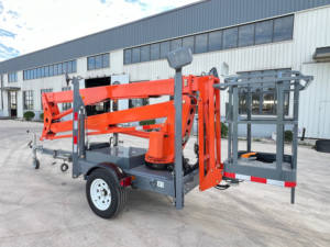 Cesta de cubo de 8m ~ 24m, plataforma de trabajo aéreo para remolque, elevador de pluma articulada remolcable con batería eléctrica diésel a la venta - Product Image 5