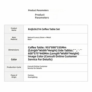 Luxury <strong>Nesting</strong> <strong>Coffee</strong> <strong>Table</strong> Sintered Stone Top Metal Base Modern Living Room <strong>Coffee</strong> <strong>Table</strong> <strong>Set</strong> - Product Image 6