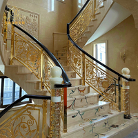 Rampe d'escalier en spirale moderne de conception européenne personnalisée en laiton et aluminium durable MEIXI avec garantie de 3 ans pour balcon de villa